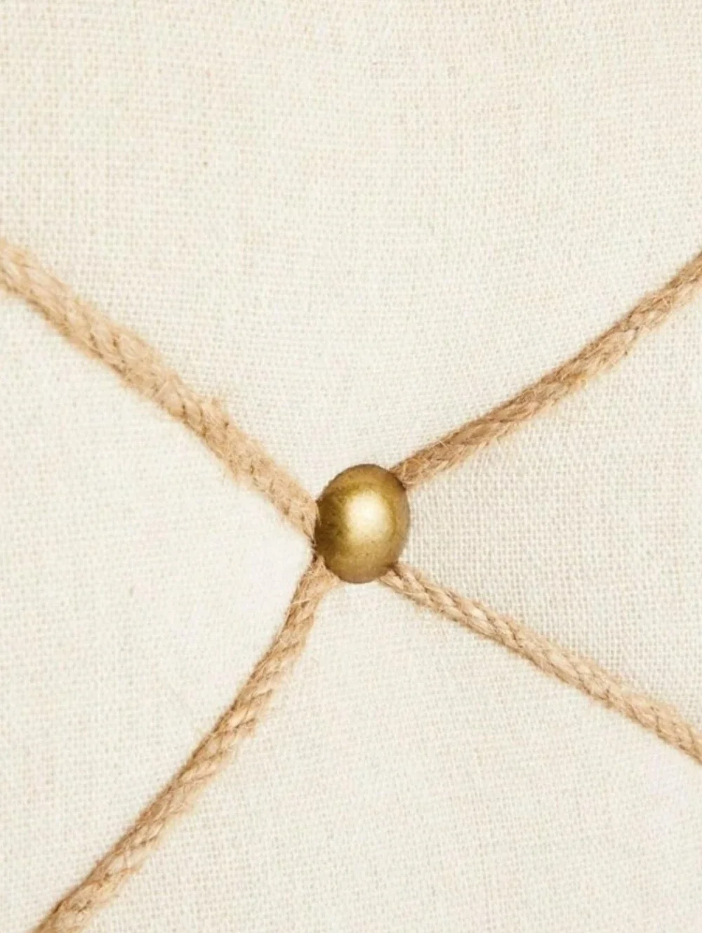 Farmlyn Creek NWT Button Tufted Canvas Bulletin Board Jute Detail Cream/Natural